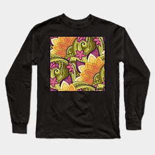 Paisley Print with Vintage Floral Motifs Long Sleeve T-Shirt
